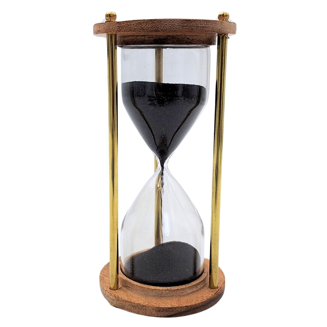 Messing-Holz-Sanduhr – 5 Minuten – Elegante Retro-Dekoration – NC3012V