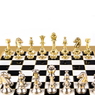 Échecs exclusifs en laiton 28x28cm - Staunton - S32BLA