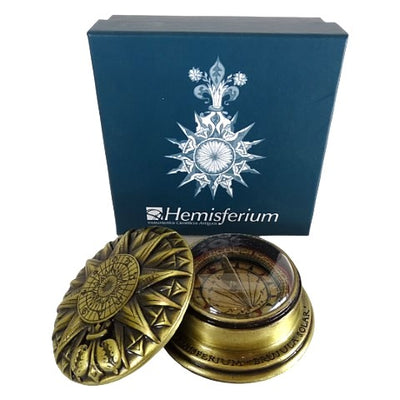 Boussole solaire en laiton - réplique Renaissance - H40