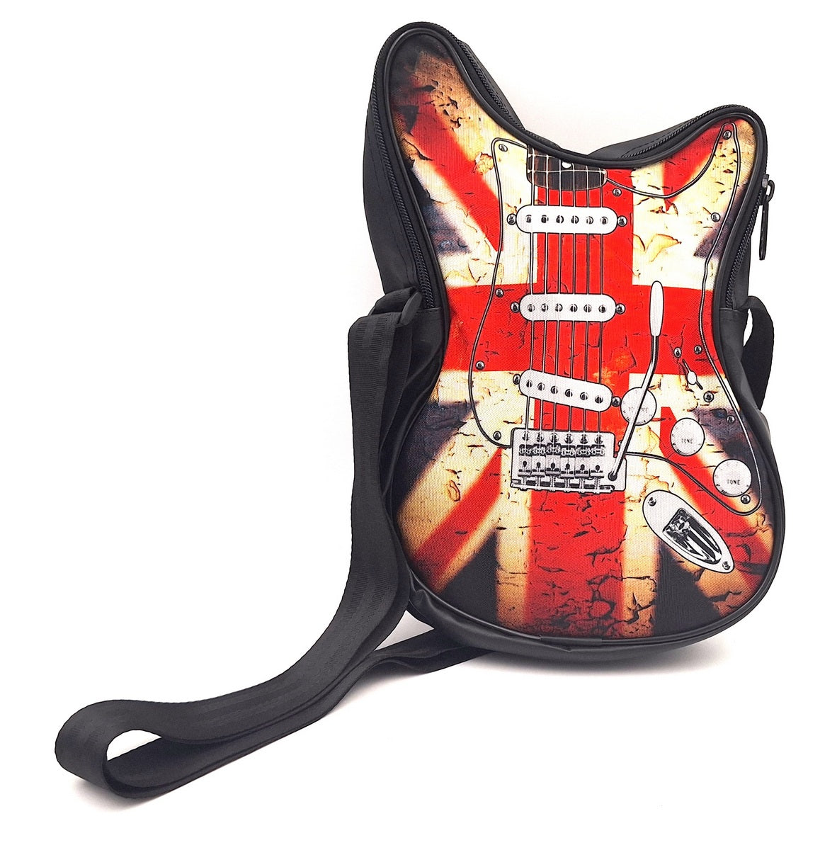 Sac à bandoulière en forme de guitare – drapeau britannique – Cadeau pour un amateur de musique - RBG-008