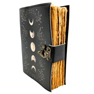 Carnet en cuir rétro avec phases de la Lune – cuir de chèvre, 200 pages, papier 150 GSM – H080