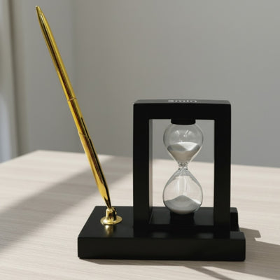 Decoratieve Bureauset met Zandloper 3 minuten en Pennenhouder – 121W
