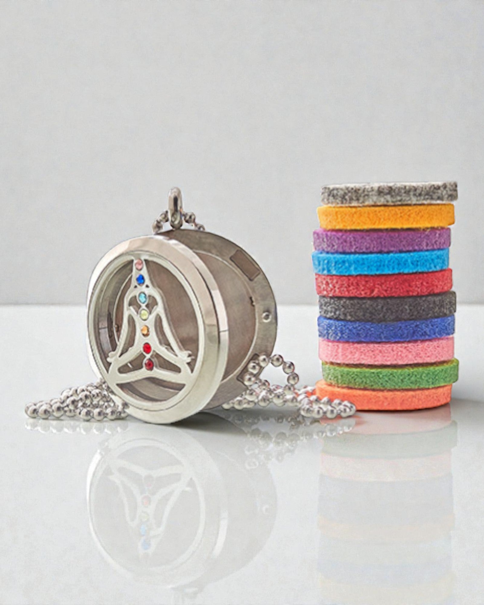 ZenAura – Naszyjnik Aromaterapeutyczny Joga Czakra 30 mm