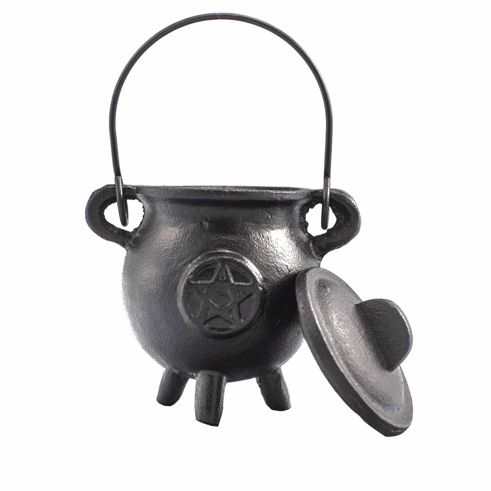 Chaudron rituel en fer avec pentagone 6,5x13 cm