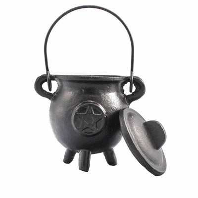 Chaudron rituel en fer avec pentagone 6,5x13 cm