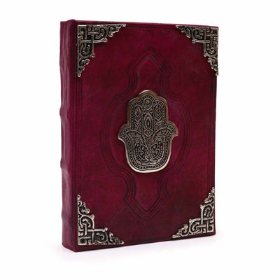 Carnet Hefty Red Tan décoré d'une Hamsa