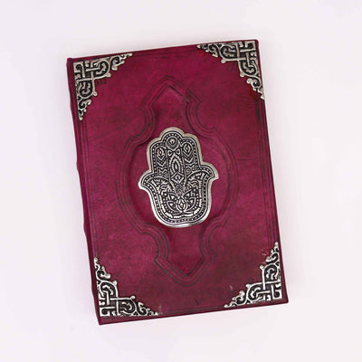 Carnet Hefty Red Tan décoré d'une Hamsa