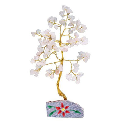 Arbre en Quartz Rose avec Pierres  