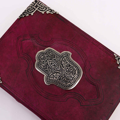 Carnet Hefty Red Tan décoré d'une Hamsa