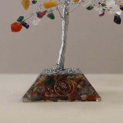 Arbre du bonheur avec base en orgonite