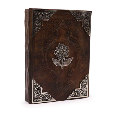 Elegant notitieboek Hefty Brown Tan met Zinc Rose-motief