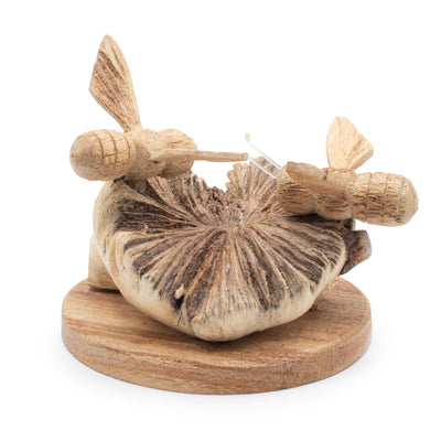 Sculpture artisanale sur excroissance d'arbre