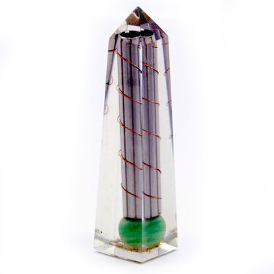 Obélisque de Puissance Orgonite en Aventurine Verte