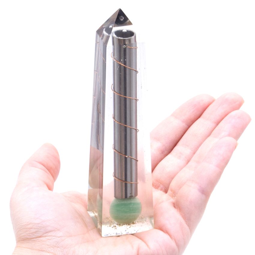 Obélisque de Puissance Orgonite en Aventurine Verte