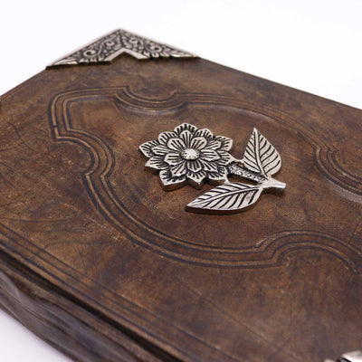Elegant notitieboek Hefty Brown Tan met Zinc Rose-motief