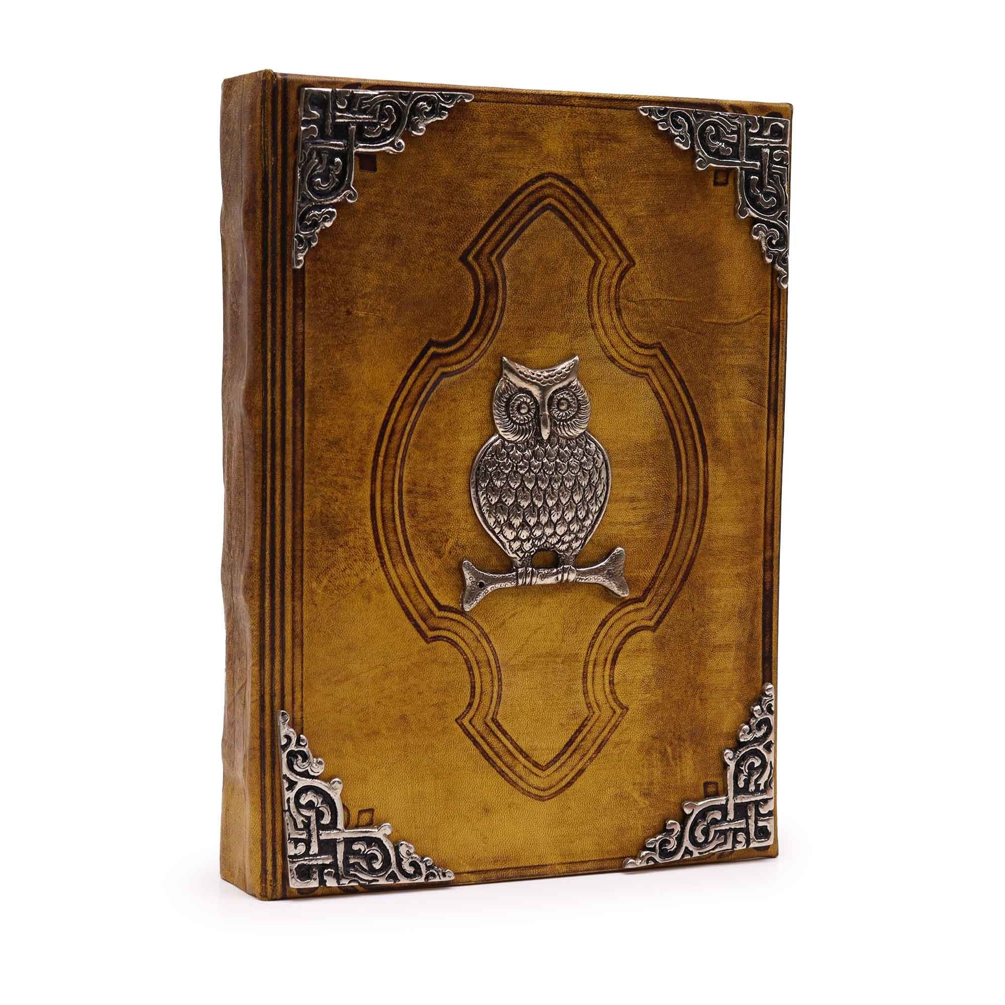 Hefty Coffee Tan Book met uilendecoratie