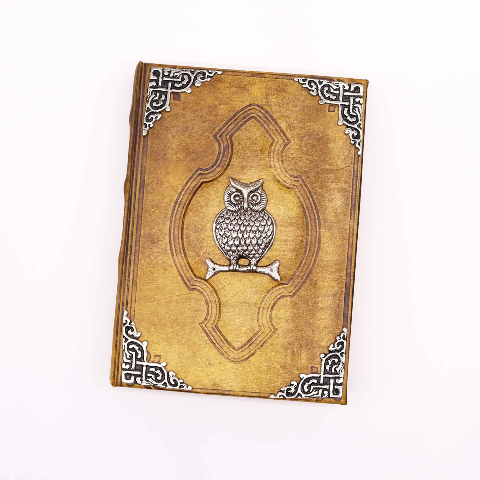 Hefty Coffee Tan Book met uilendecoratie