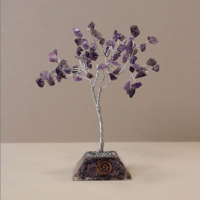 Arbre de cristal d'améthyste avec base en orgonite