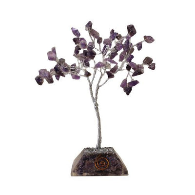 Arbre de cristal d'améthyste avec base en orgonite