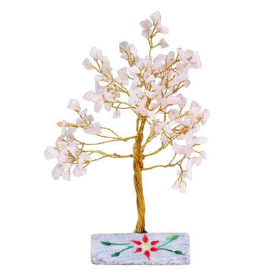 Arbre en Quartz Rose avec 160 Pierres  