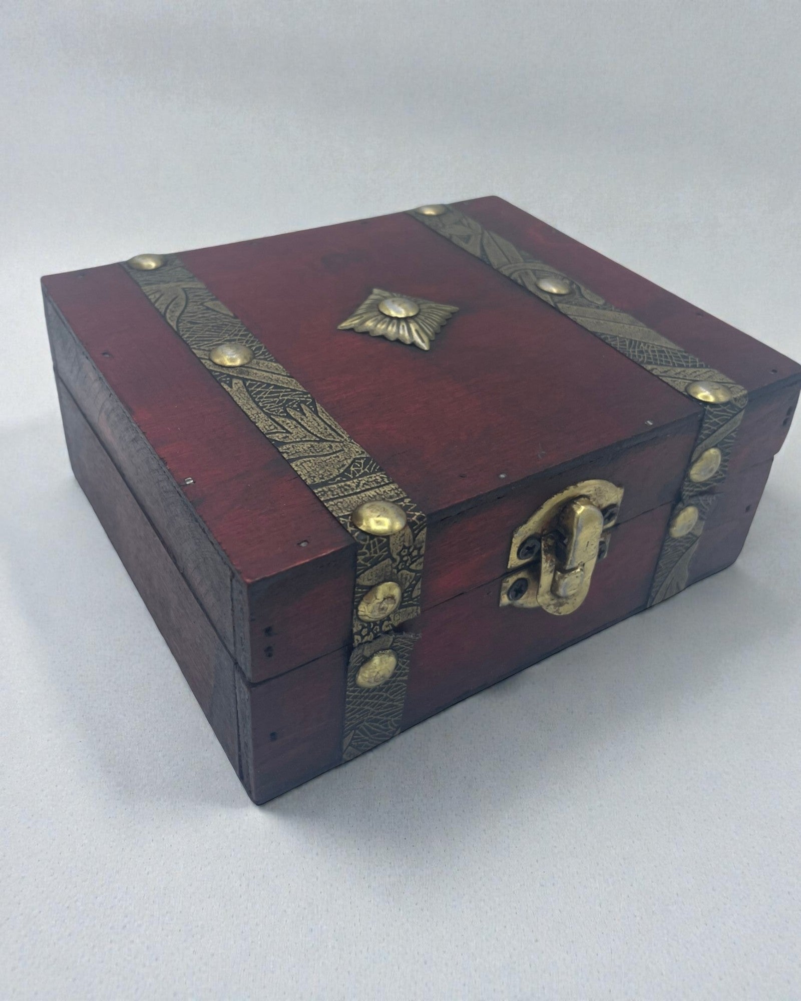 Coffret à thé rubis – Coffret carré marron