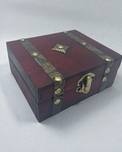 Coffret à thé rubis – Coffret carré marron