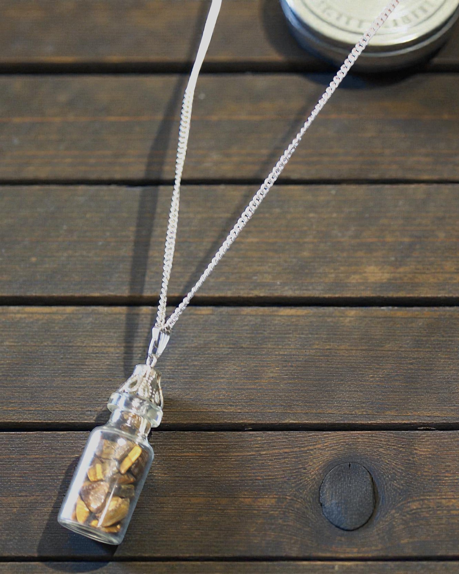 Bottle of Power – Necklace with Tiger's Eye in a Vial
