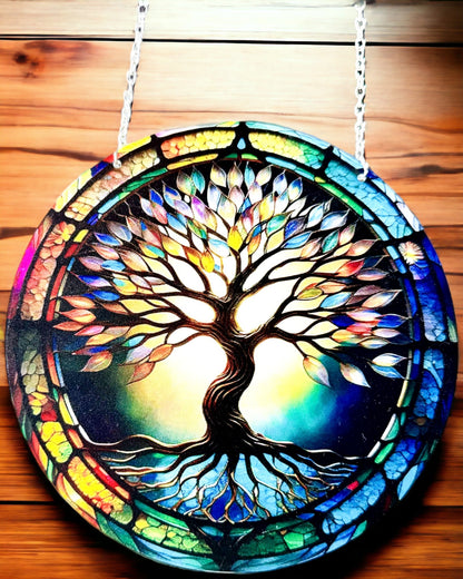 Prismatische Zonnige Hanger 'Levensboom' - Kleurrijke Raamdecoratie