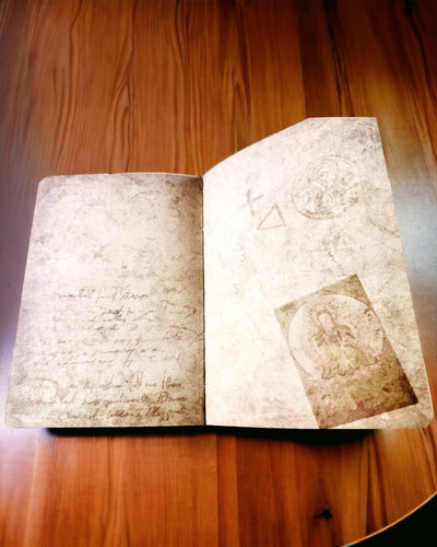 Carnet Vintage Marron avec Couverture Décorative de Style Rétro – Carnet de l'Explorateur – Marron, Vintage