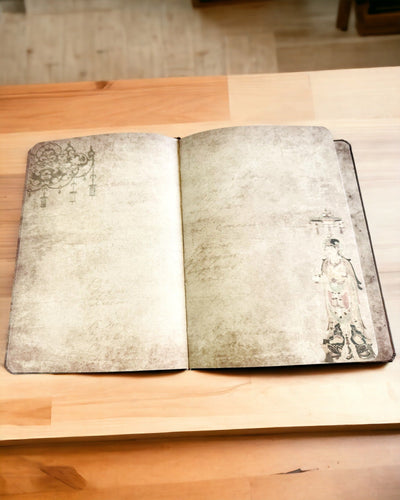 Carnet Vintage Marron avec Couverture Décorative de Style Rétro – Carnet de l'Explorateur – Marron, Vintage