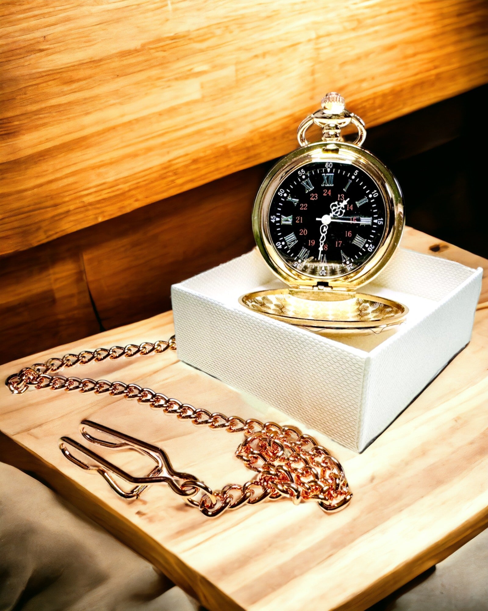 Taschenuhr im klassischen Stil – Roségold, Vintage-Eleganz
