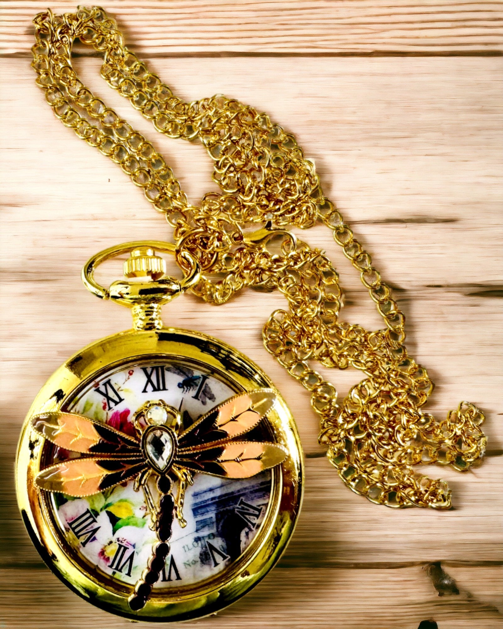 Klassische Vintage-Taschenuhr mit transparentem Deckel