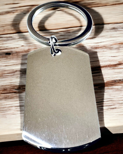 Militaire ID Sleutelhanger "Dog Tag" van Roestvrij Staal – Gepersonaliseerde Gravure