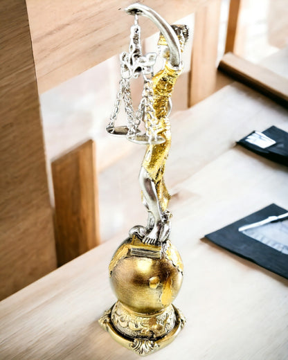 Statuette de la Déesse de la Justice – Décoration Artistique pour Étagère, Artisanat en Résine, personnalisation par gravure