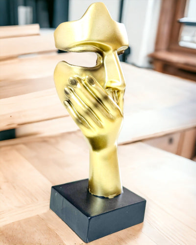 Sculpture Abstraite de Main "Toucher de l'Art" - Décoration de Bureau de Style Européen, Personnalisation par Gravure 2 pièces