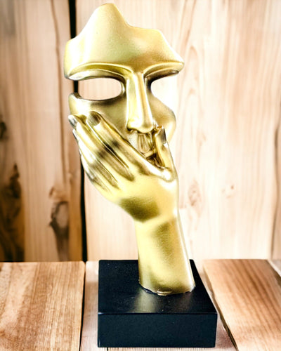 Sculpture Abstraite de Main "Toucher de l'Art" - Décoration de Bureau de Style Européen, Personnalisation par Gravure 2 pièces