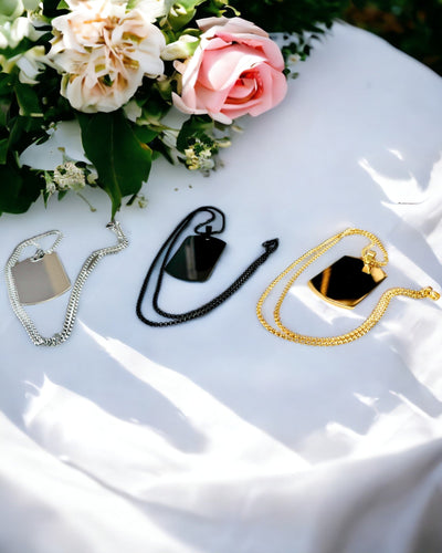 Collier avec Dog Tag "Trois Nuances de Style" - Plaque d'identité - Élégant Pendentif en Acier Inoxydable avec Option de Gravure