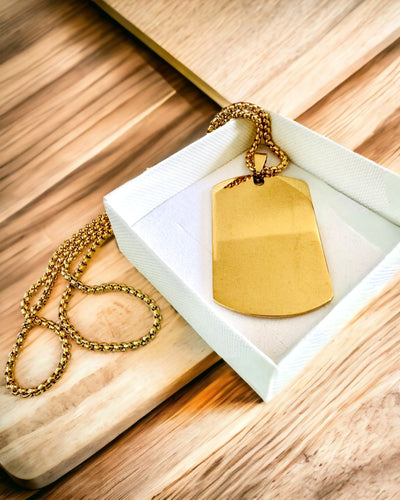 Collier avec Dog Tag "Trois Nuances de Style" - Plaque d'identité - Élégant Pendentif en Acier Inoxydable avec Option de Gravure