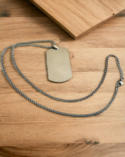 Collier avec Dog Tag "Trois Nuances de Style" - Plaque d'identité - Élégant Pendentif en Acier Inoxydable avec Option de Gravure