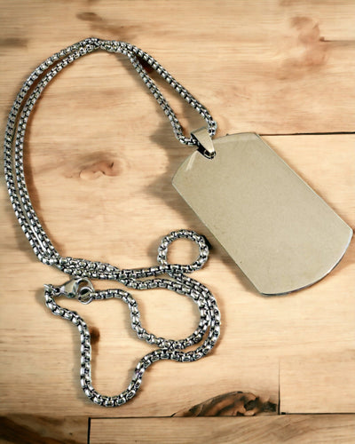 Collier avec Dog Tag "Trois Nuances de Style" - Plaque d'identité - Élégant Pendentif en Acier Inoxydable avec Option de Gravure