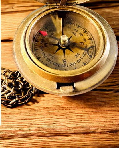 "Traveler's" Navigation Compass with Engraving, Personalization – Handcrafted by Indian Artisans