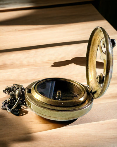 Reizigerskompas met gravure, personalisatie – Handwerk van Indiase Ambachtslieden