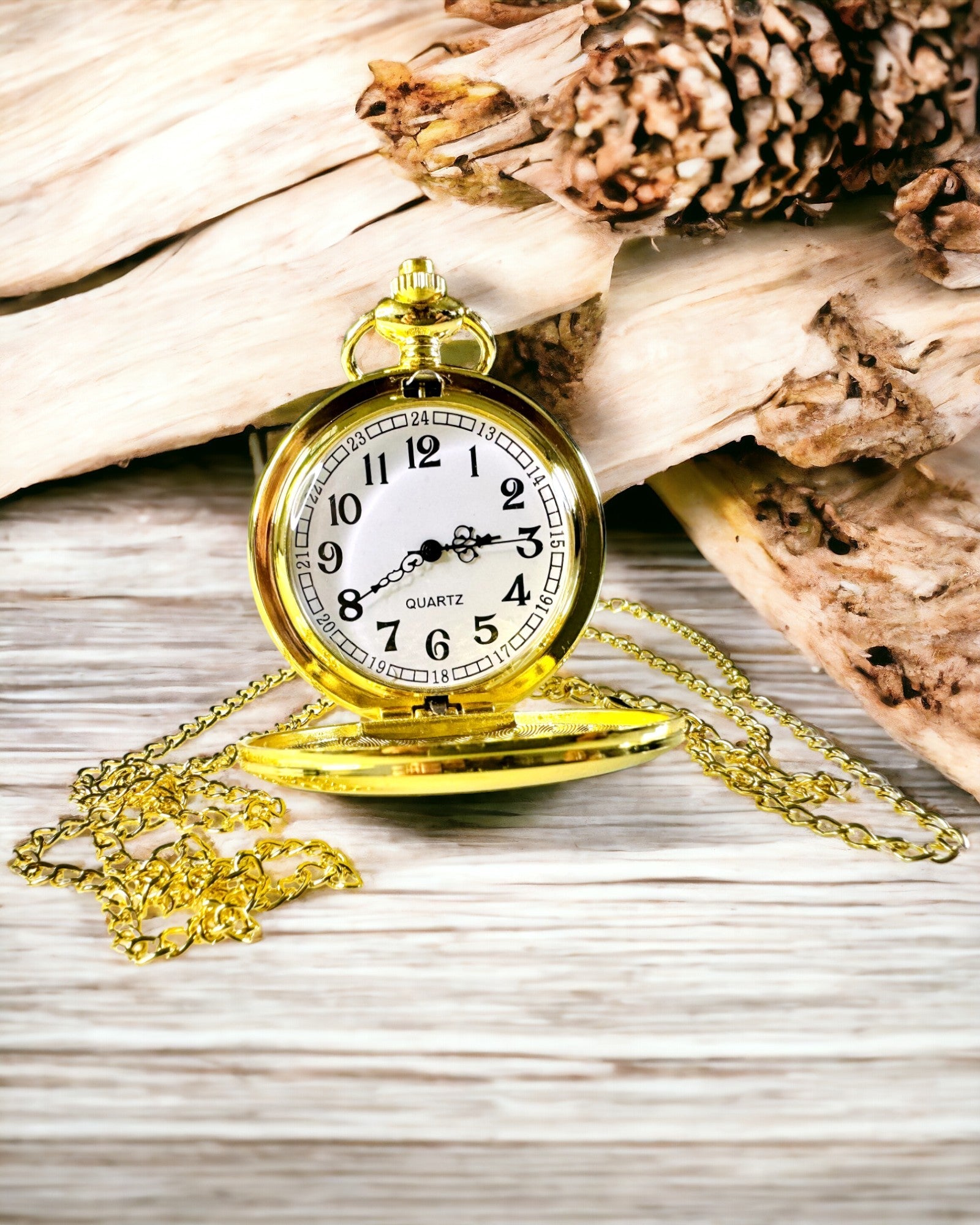 Montre de Poche Vintage de Couleur Dorée avec Possibilité de Gravure