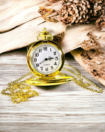 Montre de Poche Vintage de Couleur Dorée avec Possibilité de Gravure