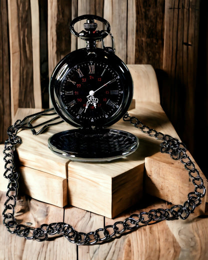 Zwarte zakhorloge "Elegancja Czasu" met personalisatieoptie