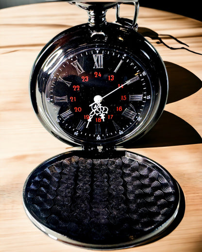 Zwarte zakhorloge "Elegancja Czasu" met personalisatieoptie