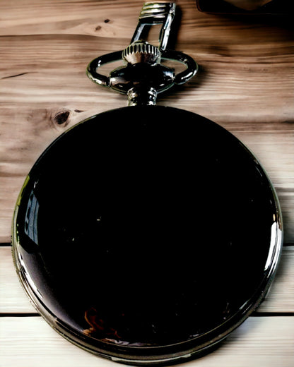 Zwarte zakhorloge "Elegancja Czasu" met personalisatieoptie