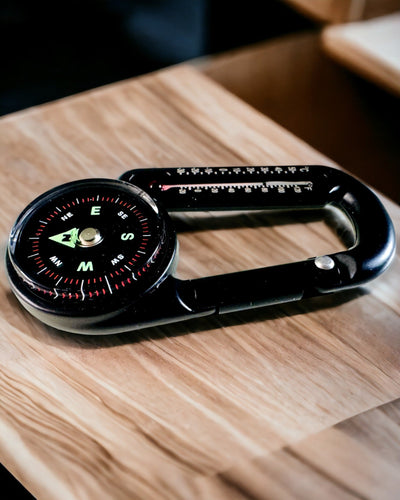 Boussole mousqueton avec thermomètre, porte-clés - possibilité de gravure