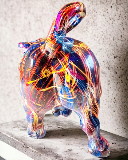 Decoratief Beeld "BullArt" – Unieke Kunst met Graveeroptie - 4 Kleuropties, voor een Gepersonaliseerd Cadeau