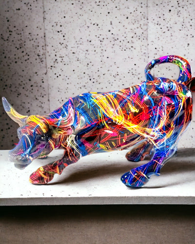Sculpture Taureau Décoratif "BullArt" – Art Unique avec Option de Gravure - 4 variantes de couleur, pour un cadeau personnalisé